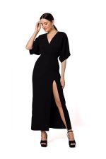 robe casual noire fendue