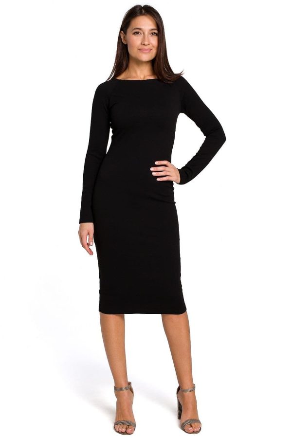 Robe noire midi élégante