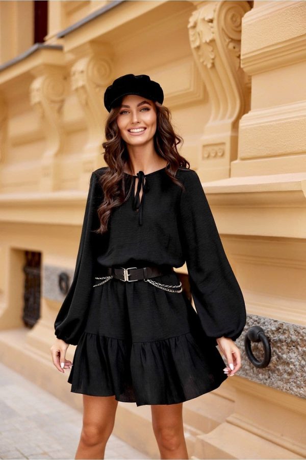 robe champêtre noire élégante