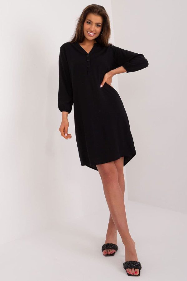 robe chemise noire élégante