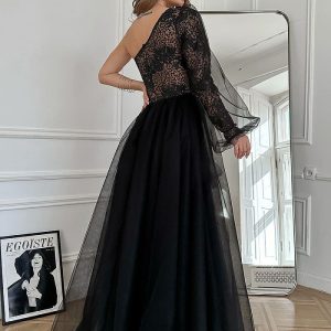 Robe De Bal Noire élégante
