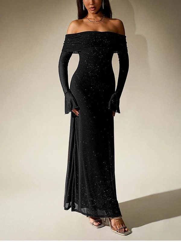 robe de soirée chic à manches longues