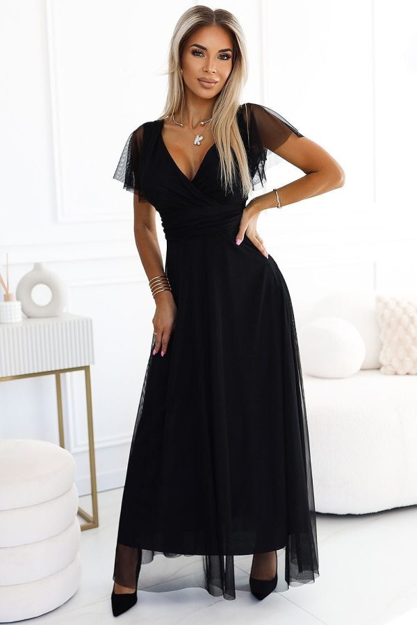 Robe de soirée en tulle noire élégante