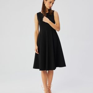 robe évasée noire chic