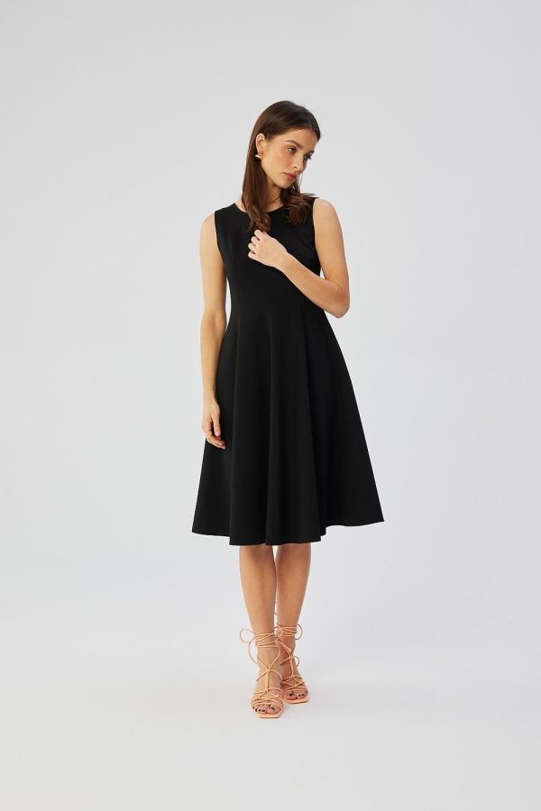 robe évasée noire chic