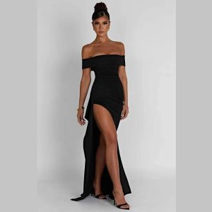 robe longue fendue élégante