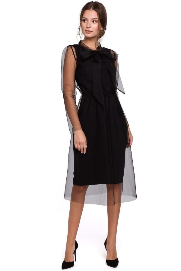 robe noire chic cocktail midi