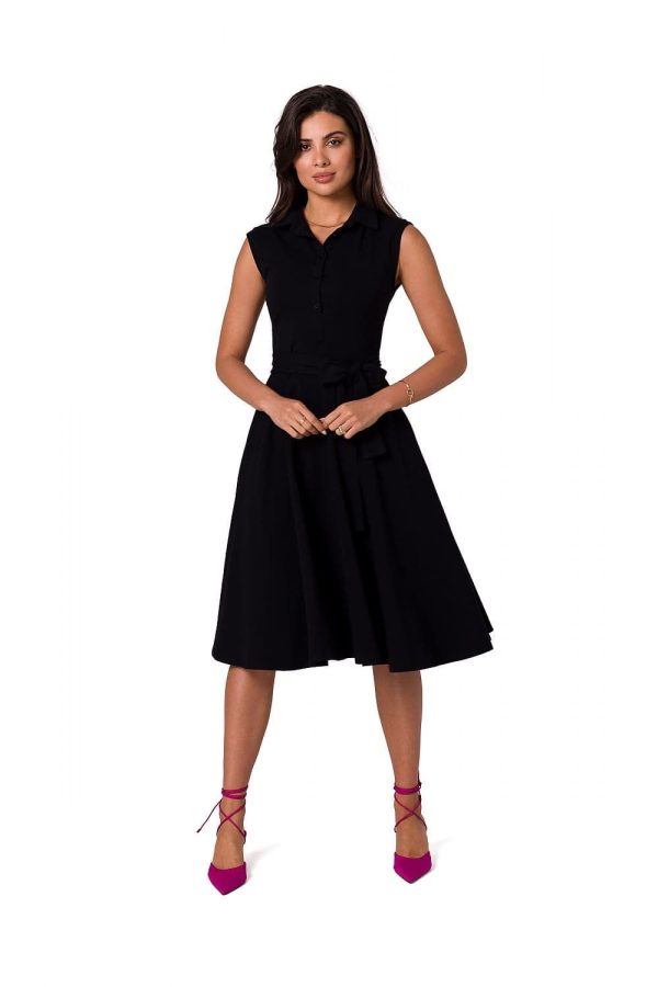 robe noire élégante midi