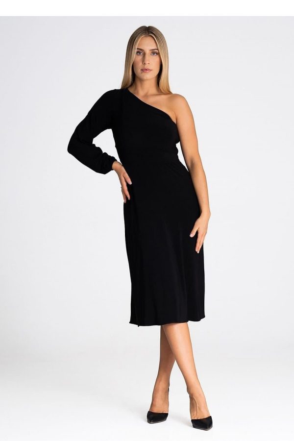 robe noire épaule dénudée