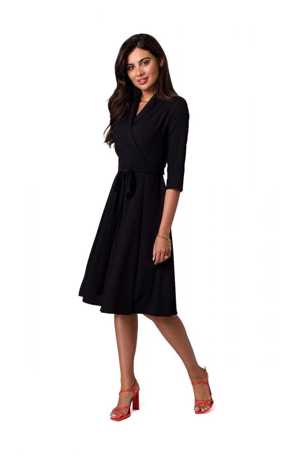 robe noire midi chic