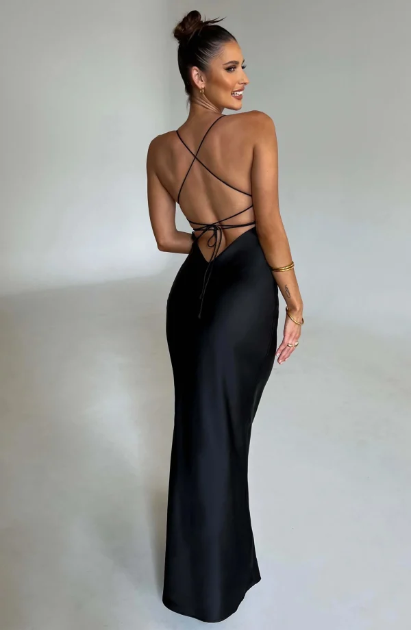 robe de soirée longue noir