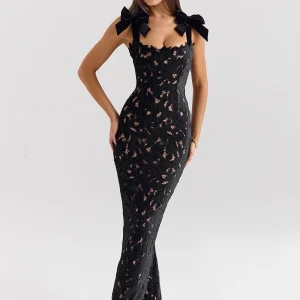 robe de soirée longue noire