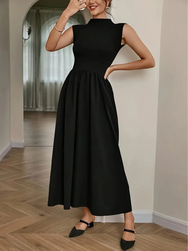 robe évasée noire élégante