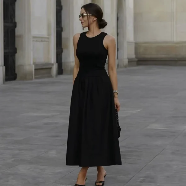 Robe longue noire élégante