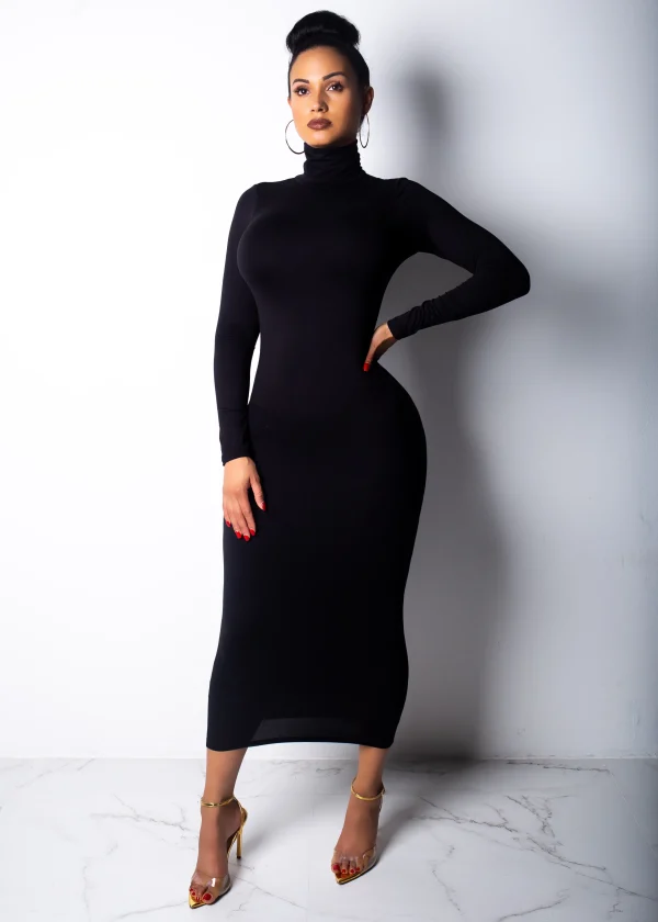 robe noire longue crayon