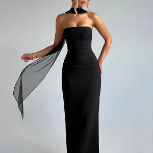 robe de soirée longue chic noire