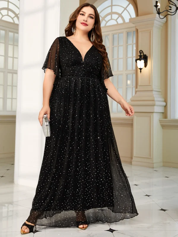 Robe Noire Longue Paillettes