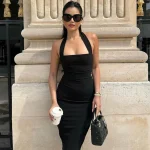 Robe de soirée noire moderne