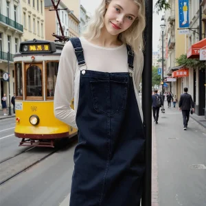robe noire salopette en jean
