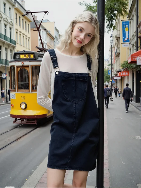 robe noire salopette en jean