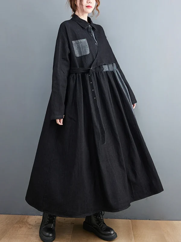 robe noire en jean élégante
