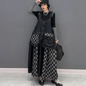 robe noire salopette en jean