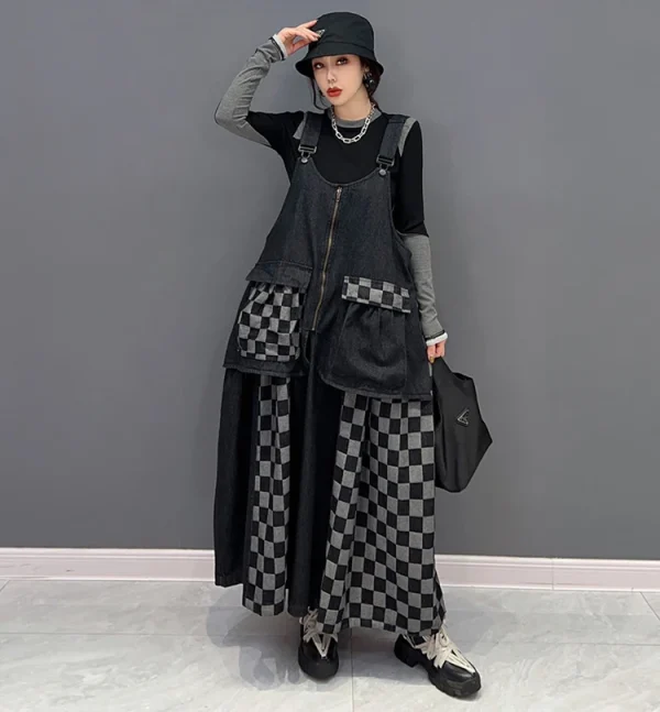robe noire salopette en jean