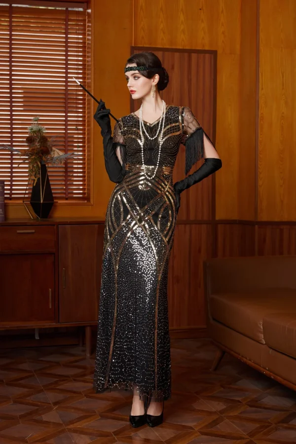 robe noire cocktail élégante