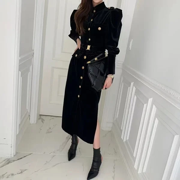 robe noire et dorée élégante