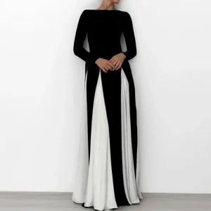 robe noire et blanche élégante