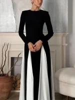 contrastée longue robe
